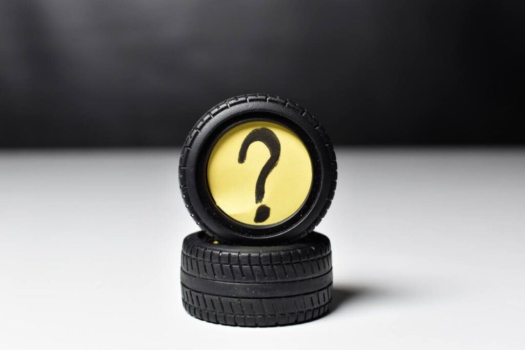 Question mark inside car tire